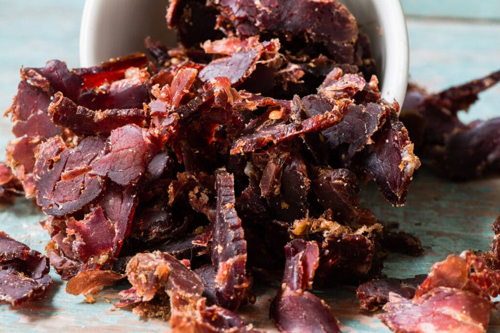 shaved biltong jerky meat snack